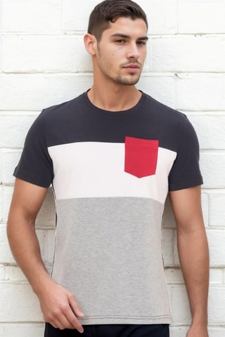 T-shirt - Wit, rood en blauw