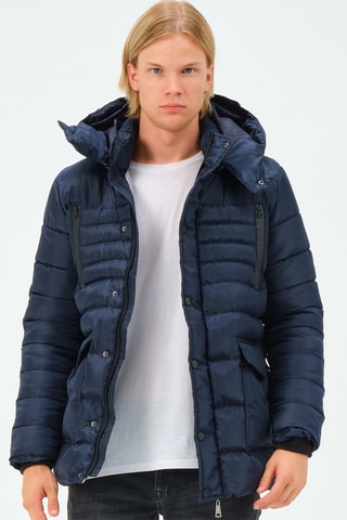 Gewatteerde Jas met Capuchon - Blauw