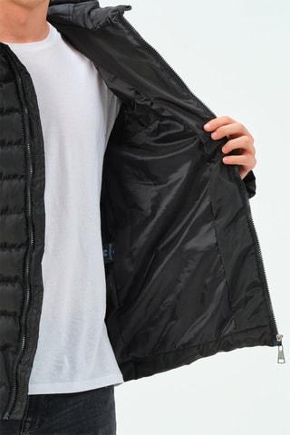 Gewatteerde Jas met Capuchon - Zwart