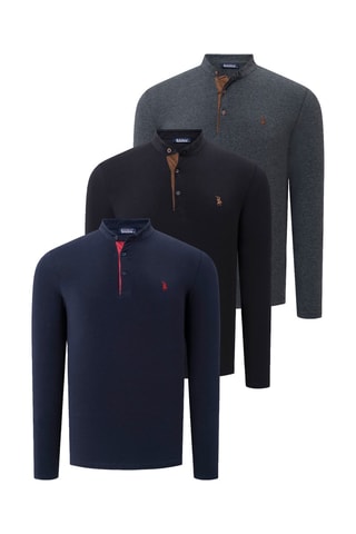 3 Truien - Zwart, blauw en grijs