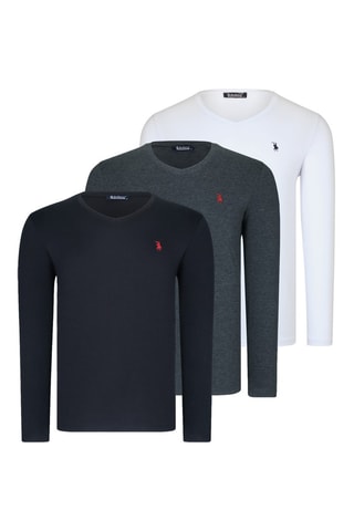 3 Truien - Wit, blauw en grijs