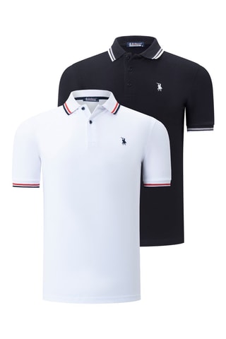 2 Polo’s - Wit, zwart en rood