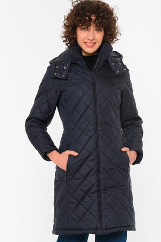 Lange Gewatteerde Jas - Blauw