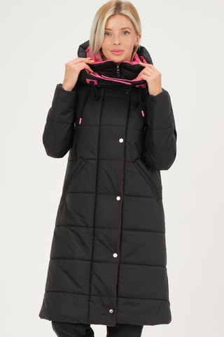 Lange Gewatteerde Jas - Zwart