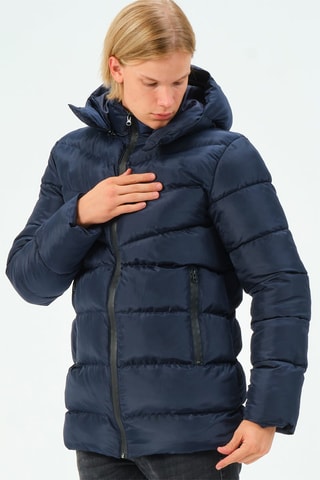 Gewatteerde Jas met Capuchon - Blauw