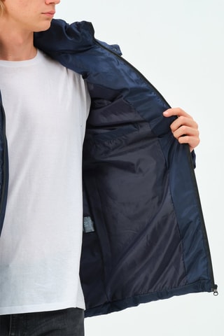 Gewatteerde Jas met Capuchon - Blauw