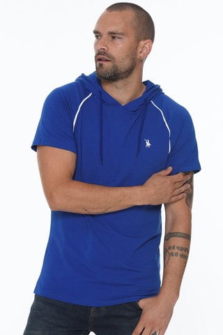 T-shirt met Capuchon - Wit en blauw