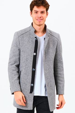 Lange Wollen Jas - Grijs