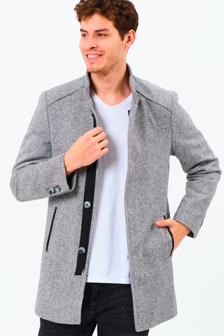 Lange Wollen Jas - Grijs