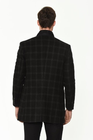 Manteau long en laine - Bleu foncé