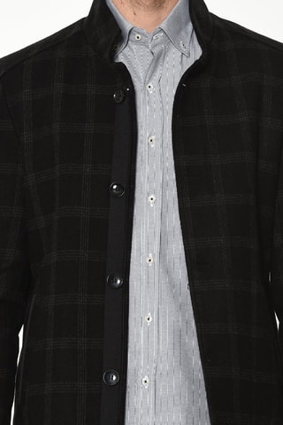 Manteau long en laine - Bleu foncé