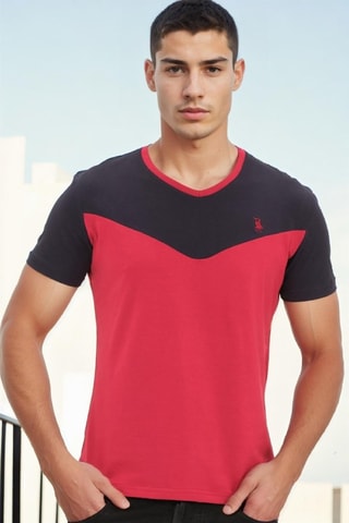 T-shirt - Zwart en rood