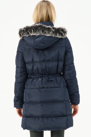 Lange Gewatteerde Jas - Blauw