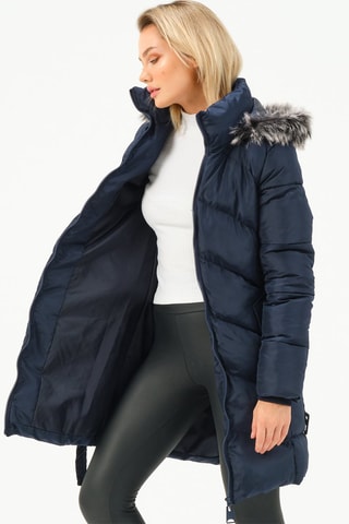 Lange Gewatteerde Jas - Blauw