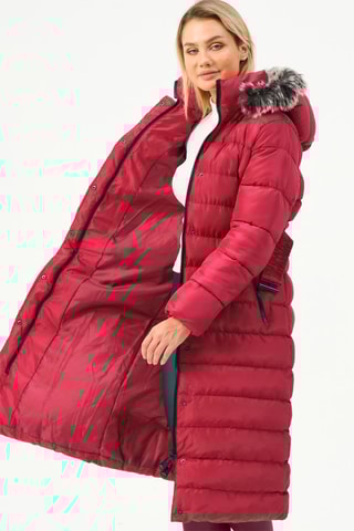 Lange Gewatteerde Jas - Rood