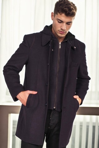Manteau en laine - Bleu