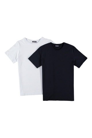2 T-shirts - Wit en blauw