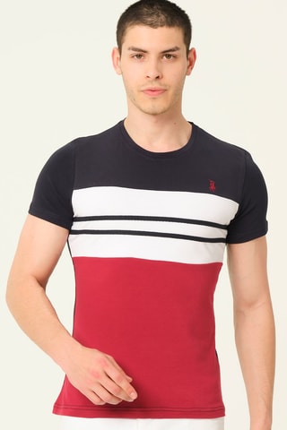 T-shirt - Wit, rood en blauw