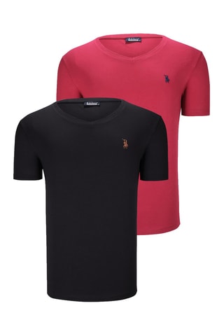 2 T-shirts - Zwart en rood
