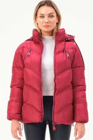 Gewatteerde Jas met Capuchon - Rood