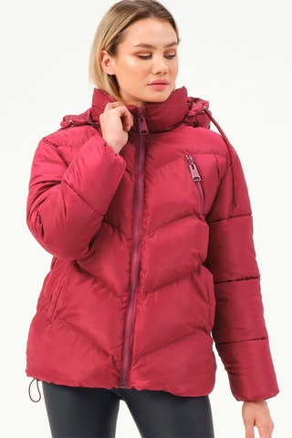 Gewatteerde Jas met Capuchon - Rood