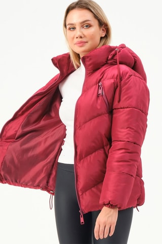 Gewatteerde Jas met Capuchon - Rood