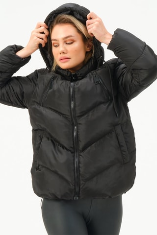 Gewatteerde Jas met Capuchon - Zwart