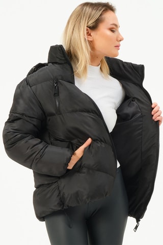 Gewatteerde Jas met Capuchon - Zwart