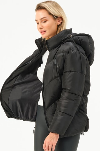 Gewatteerde Jas met Capuchon - Zwart