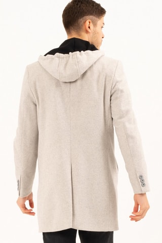 Manteau à capuche en laine - Beige