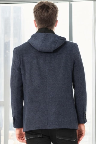 Wollen Jasje met Capuchon - Blauw