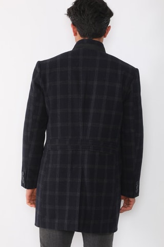 Manteau en laine - Bleu et gris