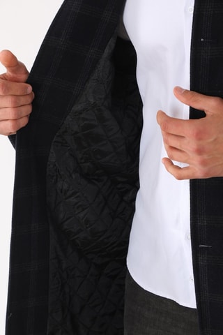 Manteau en laine - Bleu et gris