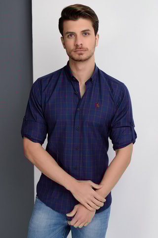 Overhemd - Rood en blauw