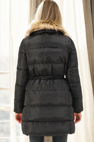 Gewatteerde Jas - Zwart en beige