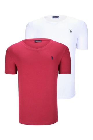 2 T-shirts - Wit en rood