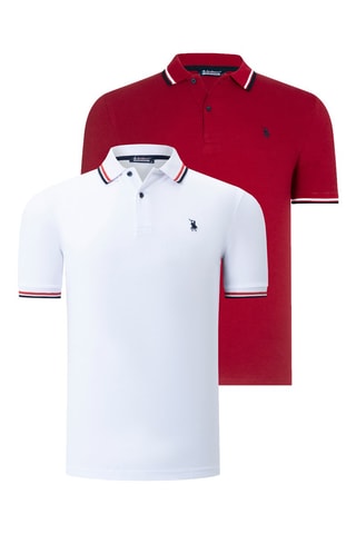 2 Polo’s - Wit, zwart en rood