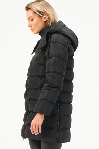 Lange Gewatteerde Jas - Zwart