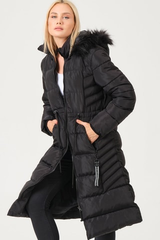 Gewatteerde Jas met Capuchon - Zwart