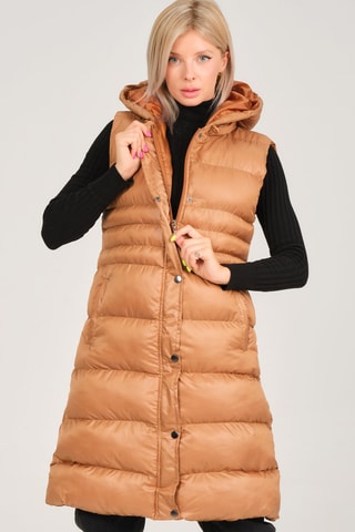 Gewatteerde Jas met Capuchon - Bruin