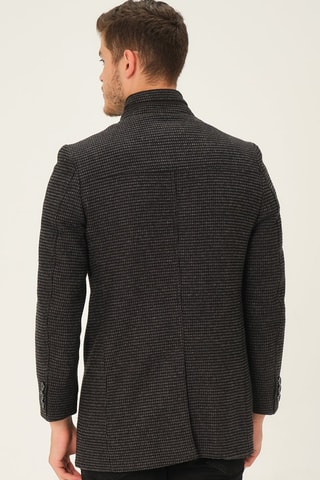 Manteau en laine - Noir et gris