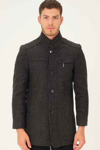 Manteau en laine - Noir et gris