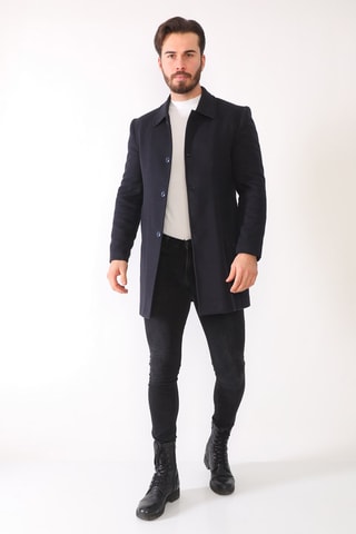 Manteau en laine - Bleu