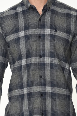 Overhemd - Beige, blauw en grijs