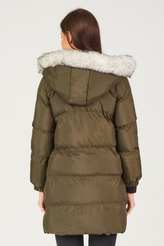 Gewatteerde Jas met Capuchon - Kaki