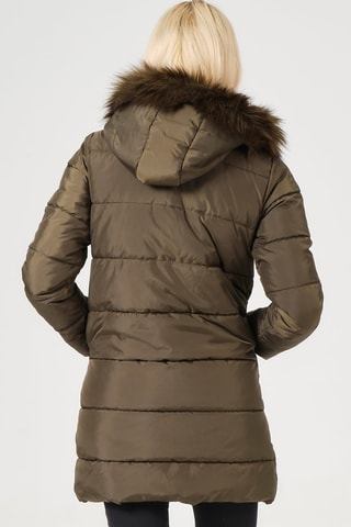 Gewatteerde Jas met Capuchon - Kaki