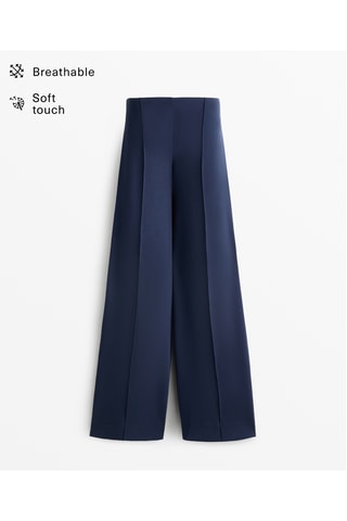 Pantalon taille haute - Bleu marine