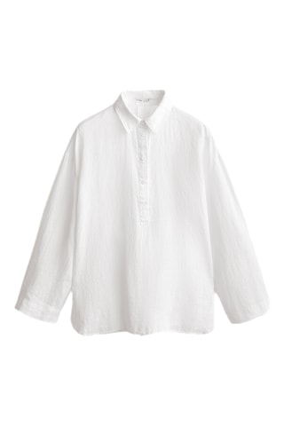 Blouse oversize en lin - Blanc