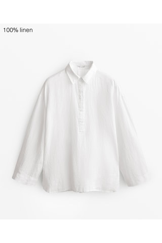 Blouse oversize en lin - Blanc