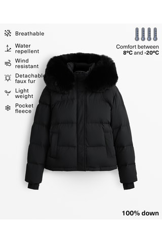 Doudoune à capuche - Noir